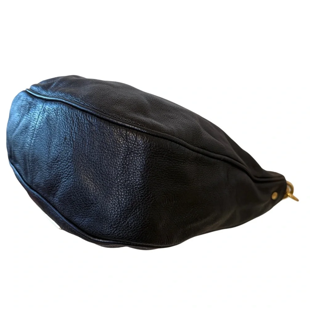 Marc by Marc Jacobs Black Pebbled Leather Hobo Bag Gold Hardware Shoulder Purse